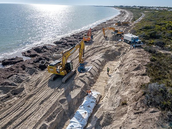 Coastal protection contractor building seawalls and shoreline defense systems in India